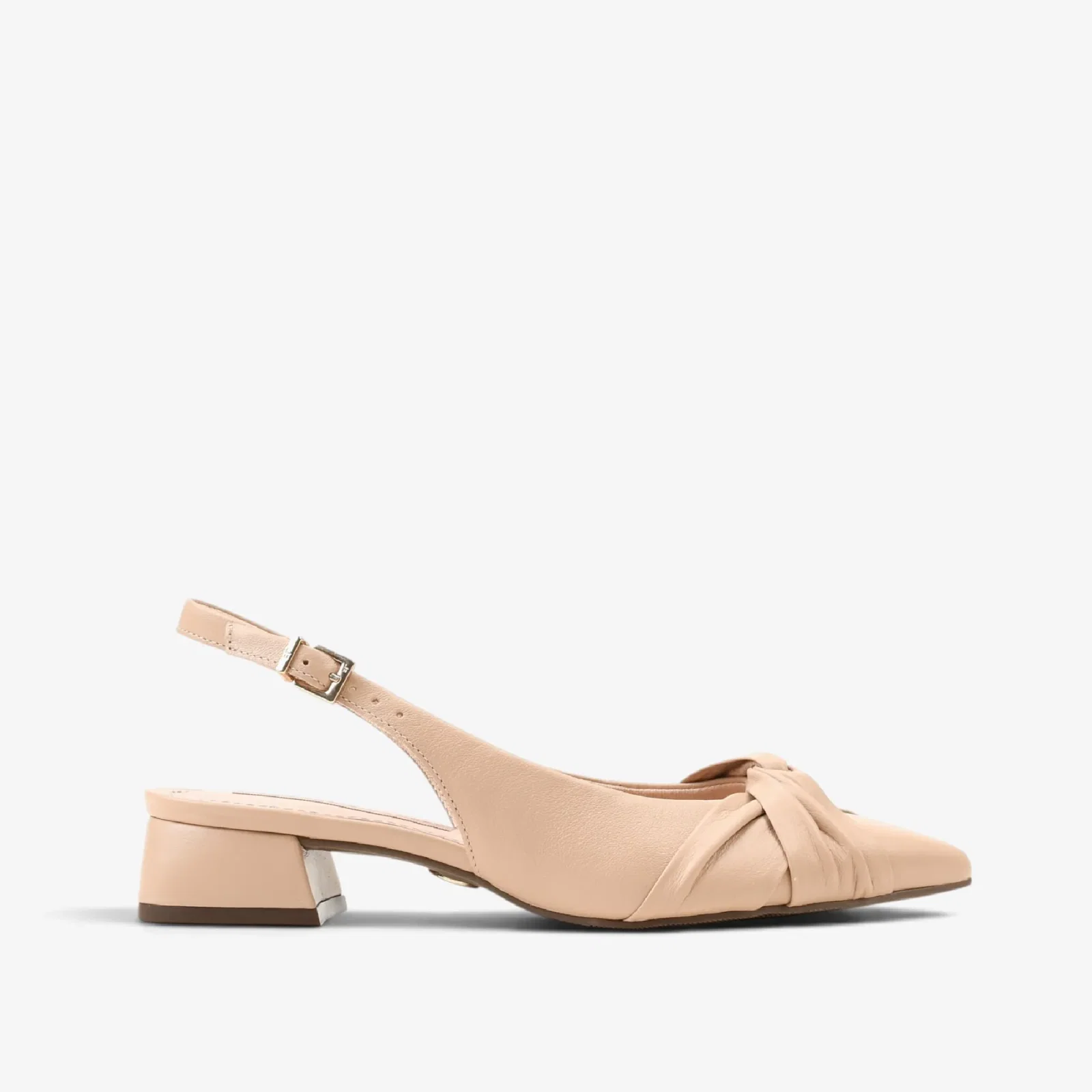 Slingback Nude Areia Couro