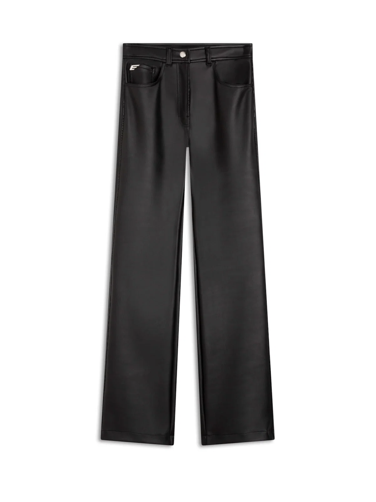 Calça Wang Techno Leather Flare Preto