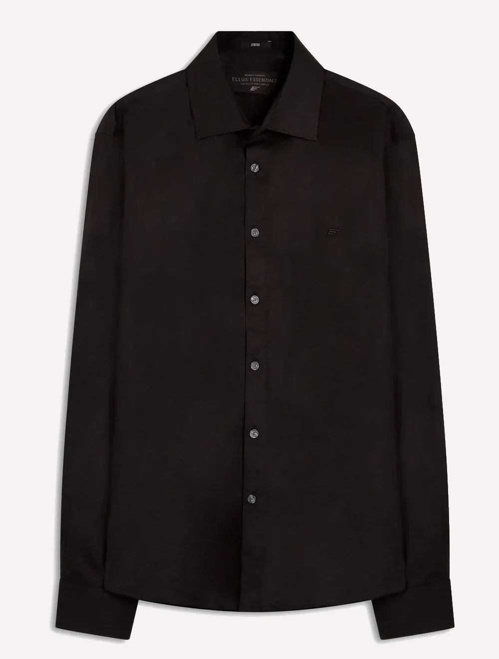 Camisa Ellus Masculina Tricoline LY Classic Italian Preta — imagem 1