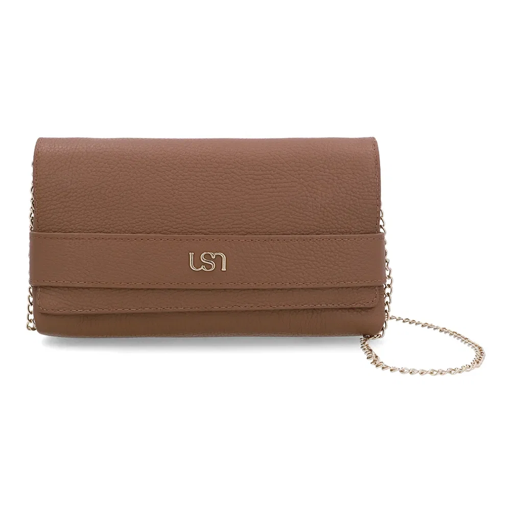 Bolsa Clutch Couro Marrom