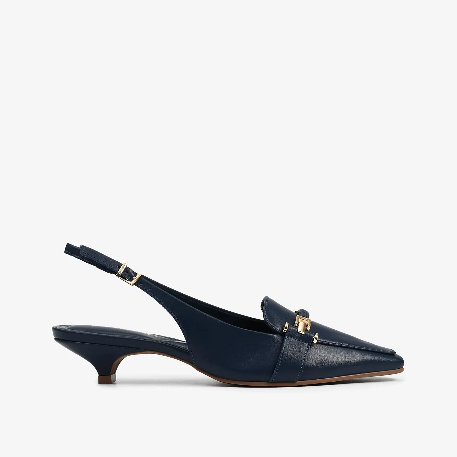 Slingback Azul Marinho Bridão Couro