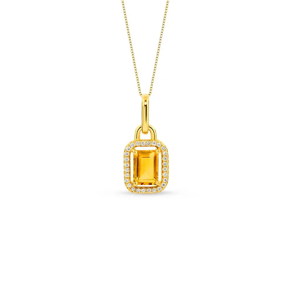 Pingente Chains Color em Ouro Amarelo 18k com Citrino e Diamantes, 20mm — imagem 1