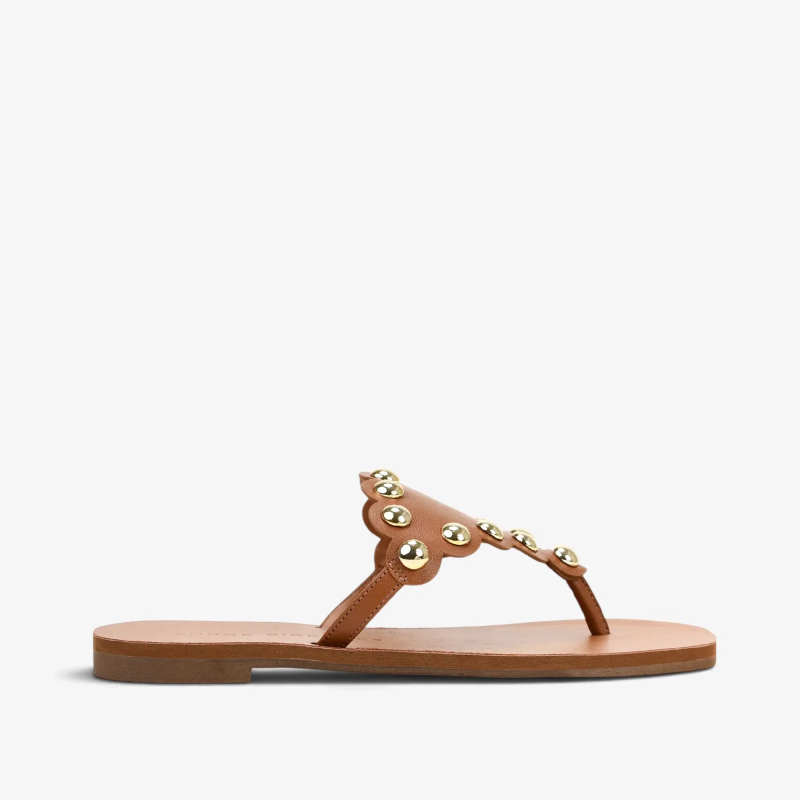 Chinelo Flat Caramelo Mascavo Couro