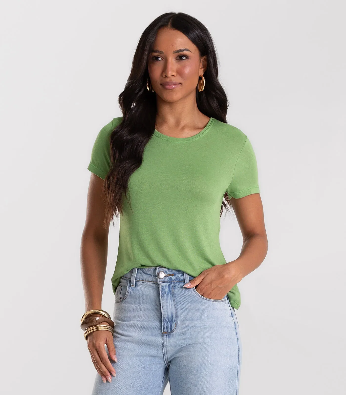 Blusa Feminina Básica Visco Tricot Rovitex Verde