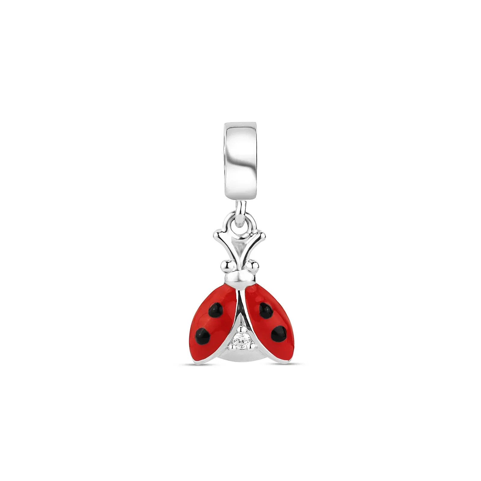 Pingente Life Bugs Joaninha em Prata 925 com Esmalte