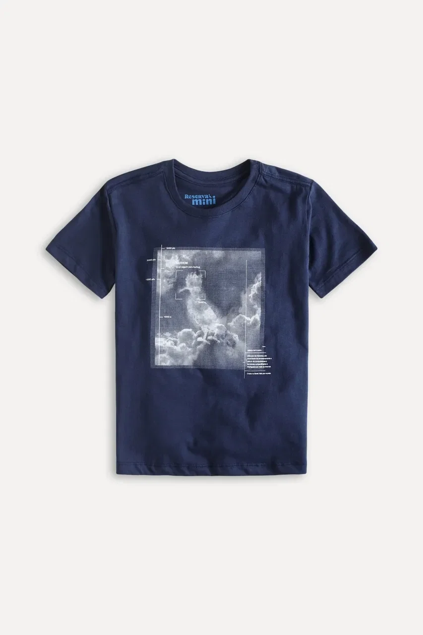 Camiseta Mini Estampada Nuvens