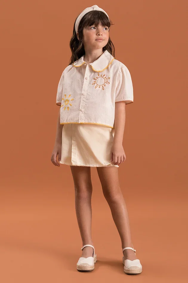 Camisa Infantil Box em Algodão Texturizado