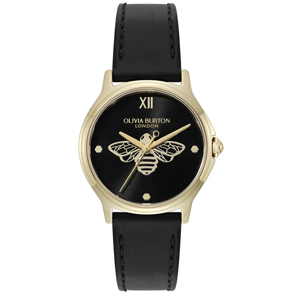 Relógio Olivia Burton Classic Bee Feminino em Couro Preto 24000344 — imagem 1