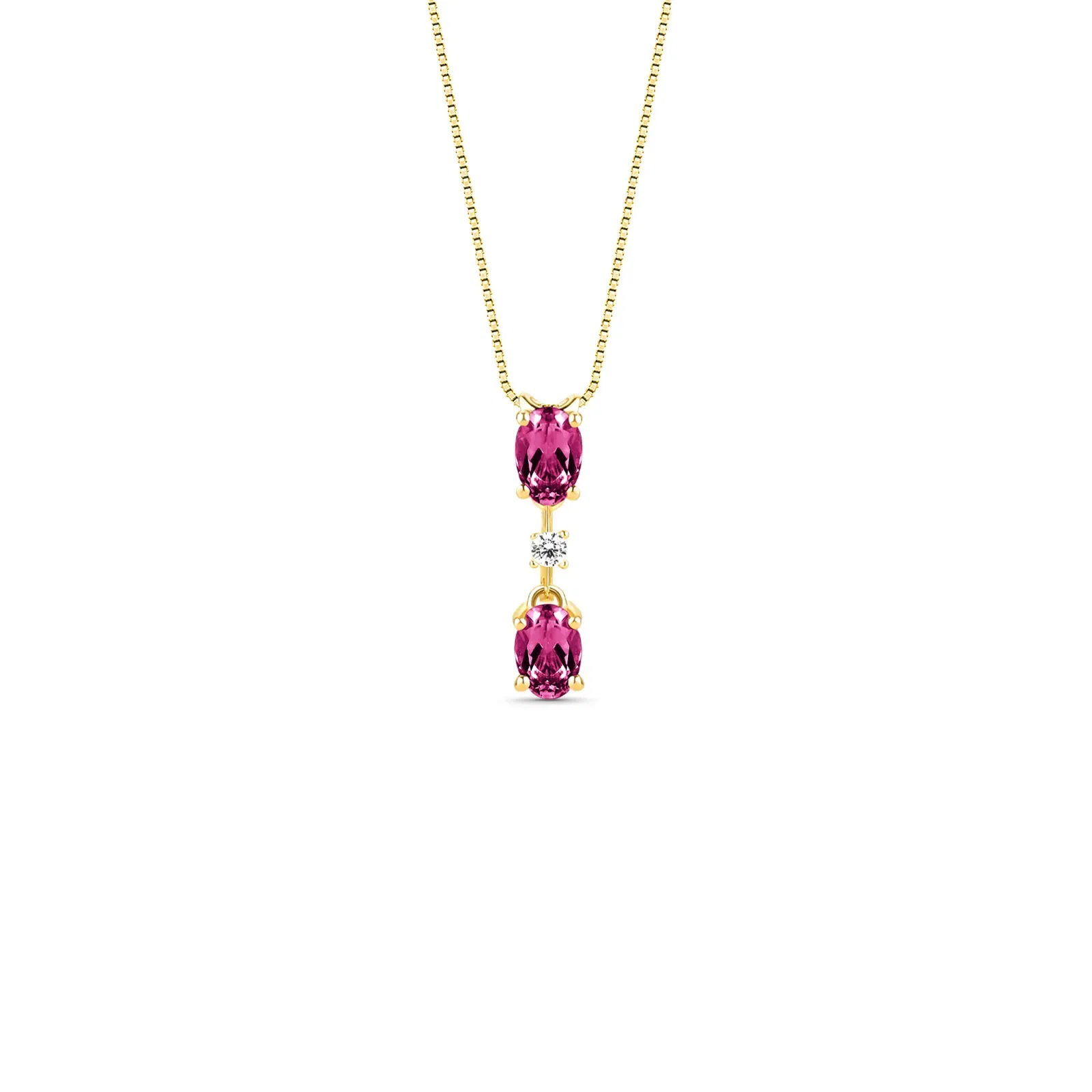Pingente Duquesa em Ouro Amarelo 18k com Rodolitas e Diamantes 0,04 ct — imagem 1