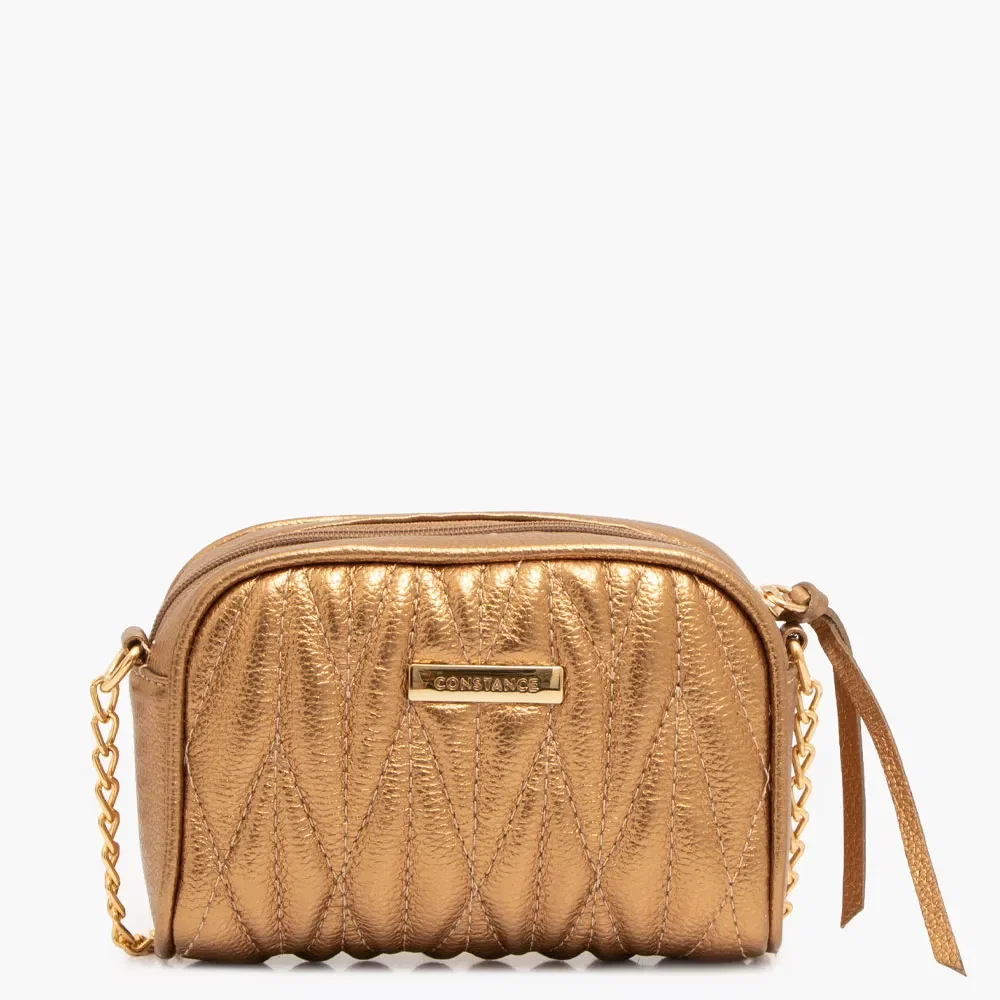 Bolsa Tiracolo Pequena Couro Bronze — imagem 1