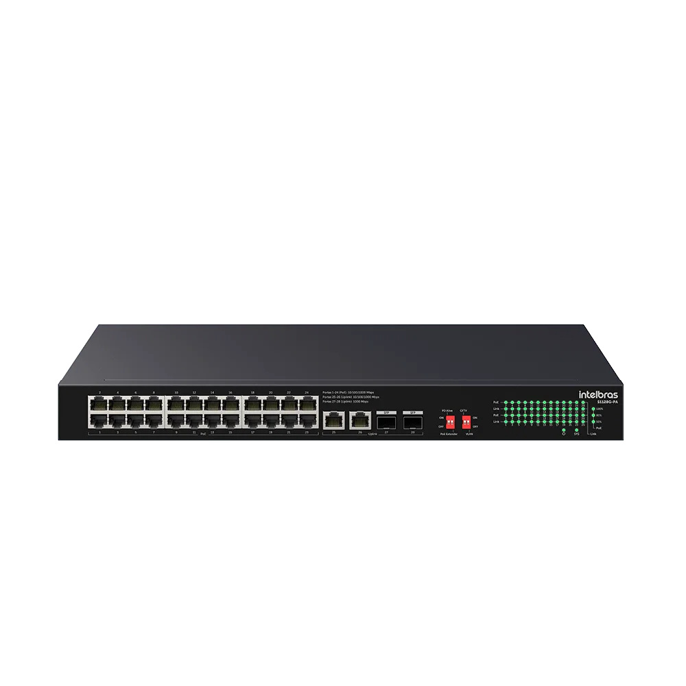 Switch Não Gerenciavel 28 portas Gigabit S1128G-PA Preto Intelbras
