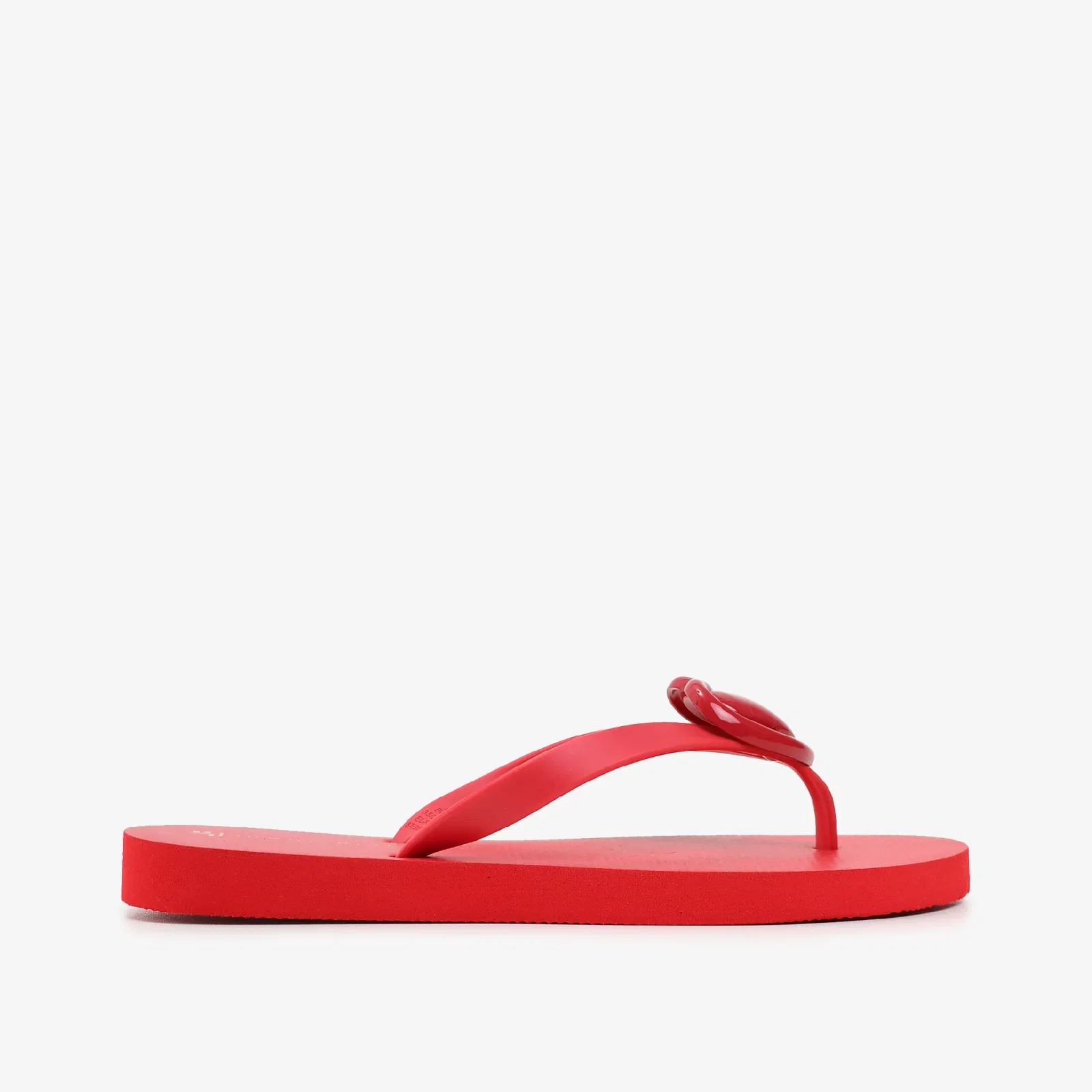 Chinelo Flat Vermelho Cereja Coração — imagem 1