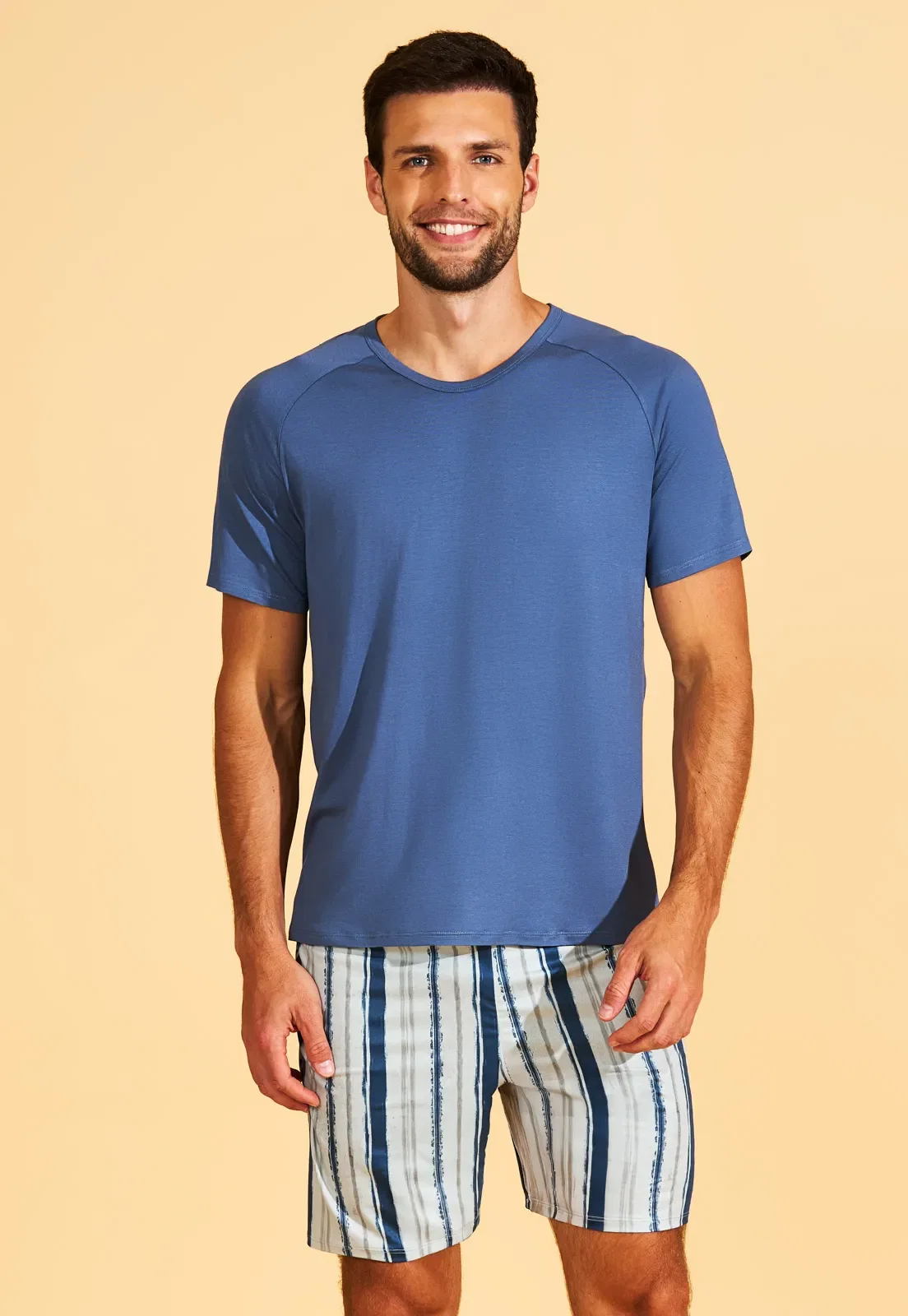 Pijama Manga Curta De Viscose e Shorts De New Recco