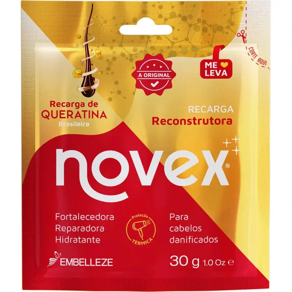 Sachê Recarga Capilar Novex Queratina Brasileira 30g