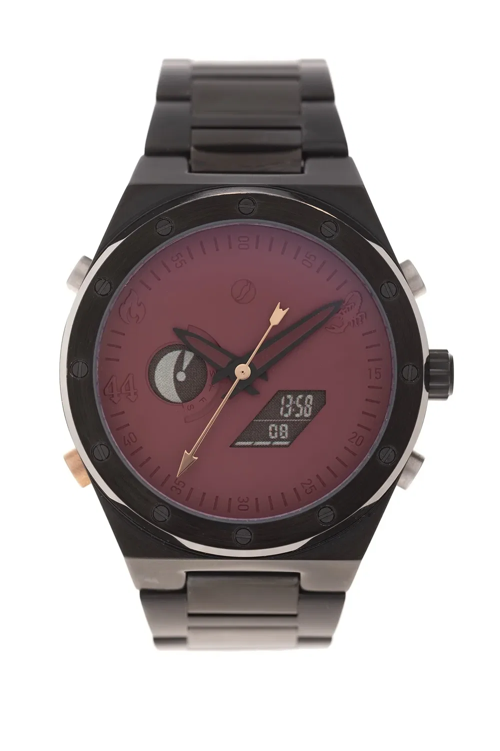 Relógio Analógico Digital Masculino Xamã Metal Preto