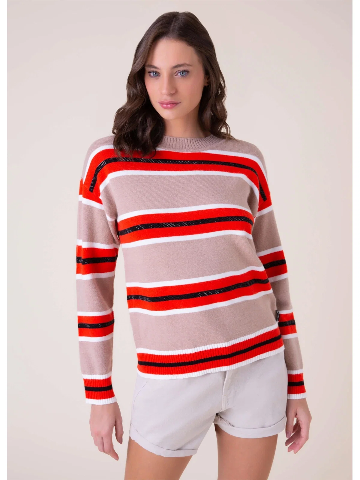 Tricot Listras Bege Mescla