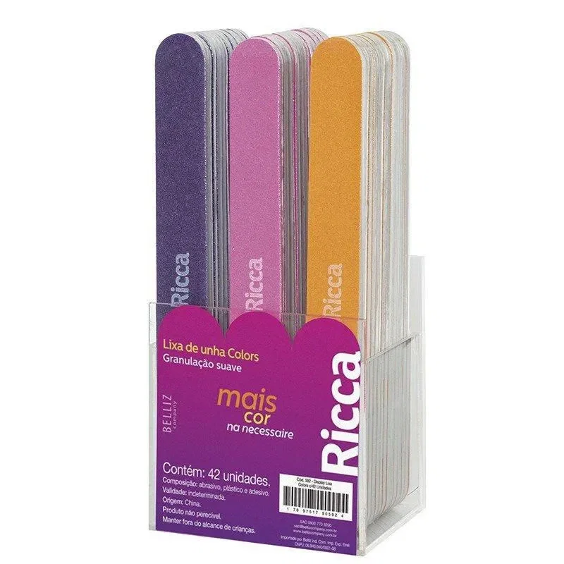 Lixa de Unha Ricca Colors 1 Unidade