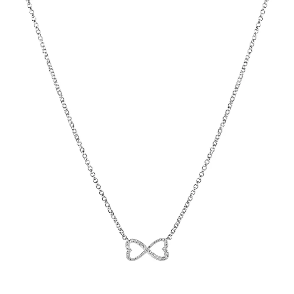 Colar Life Forever Infinito em Prata 925 com Pedras Incolores, 45cm — imagem 1