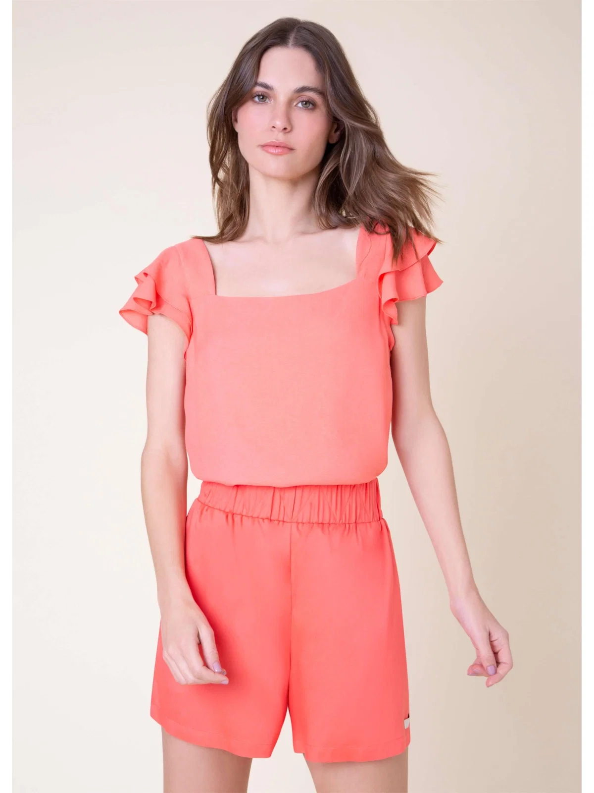 Blusa Valentine Babados Coral