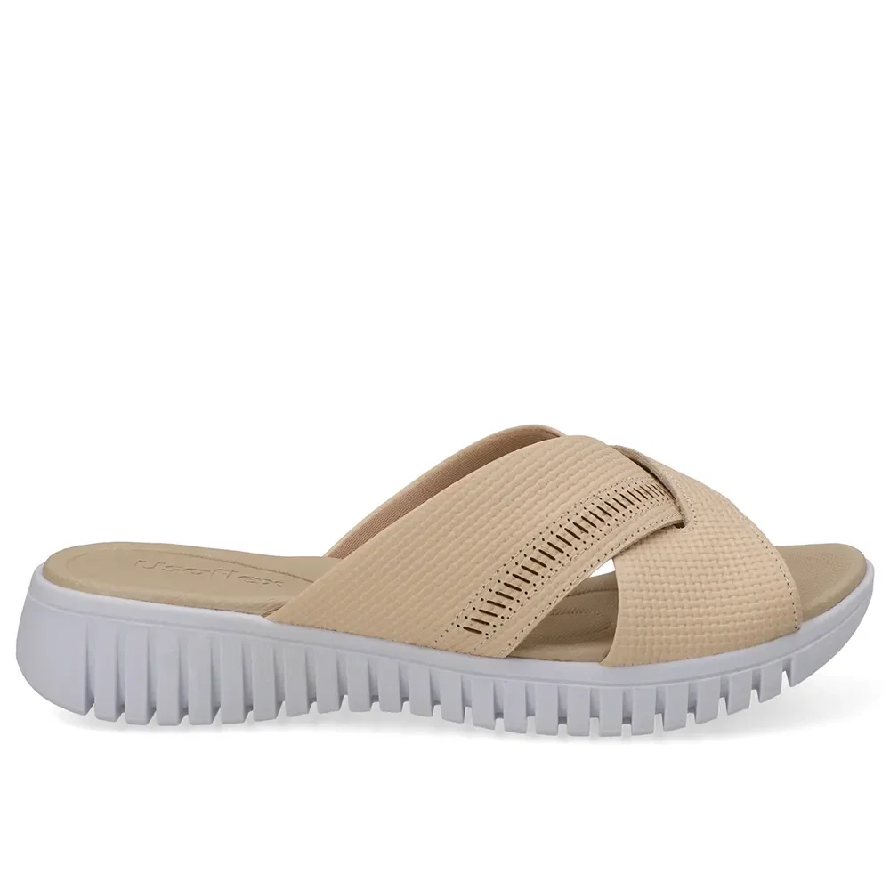 Tamanco Plataforma Couro Laranja Laser