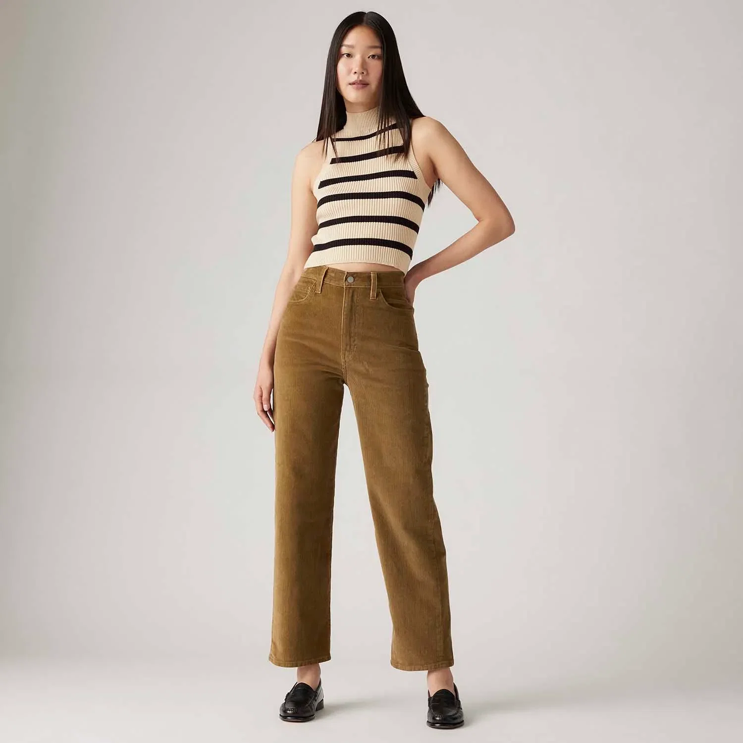 Calça Levi's® Ribcage Straight Ankle Marrom