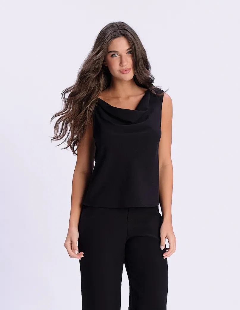 Blusa Degagê Alça Detalhe Metal - Preto — imagem 1