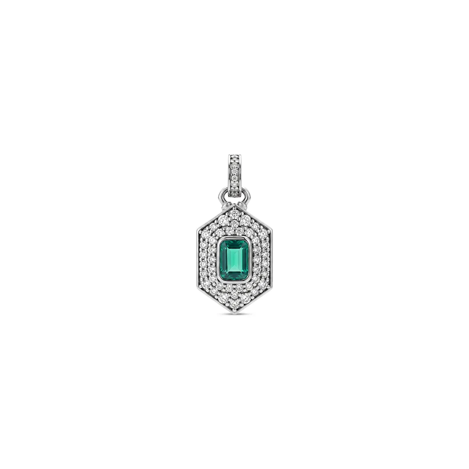 Pingente Life Intenção em Prata 925 com Zircônia Verde e Incolor — imagem 1