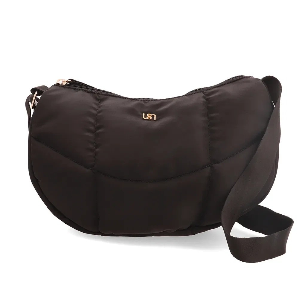 Bolsa Tiracolo Nylon Preta Matelassê — imagem 1