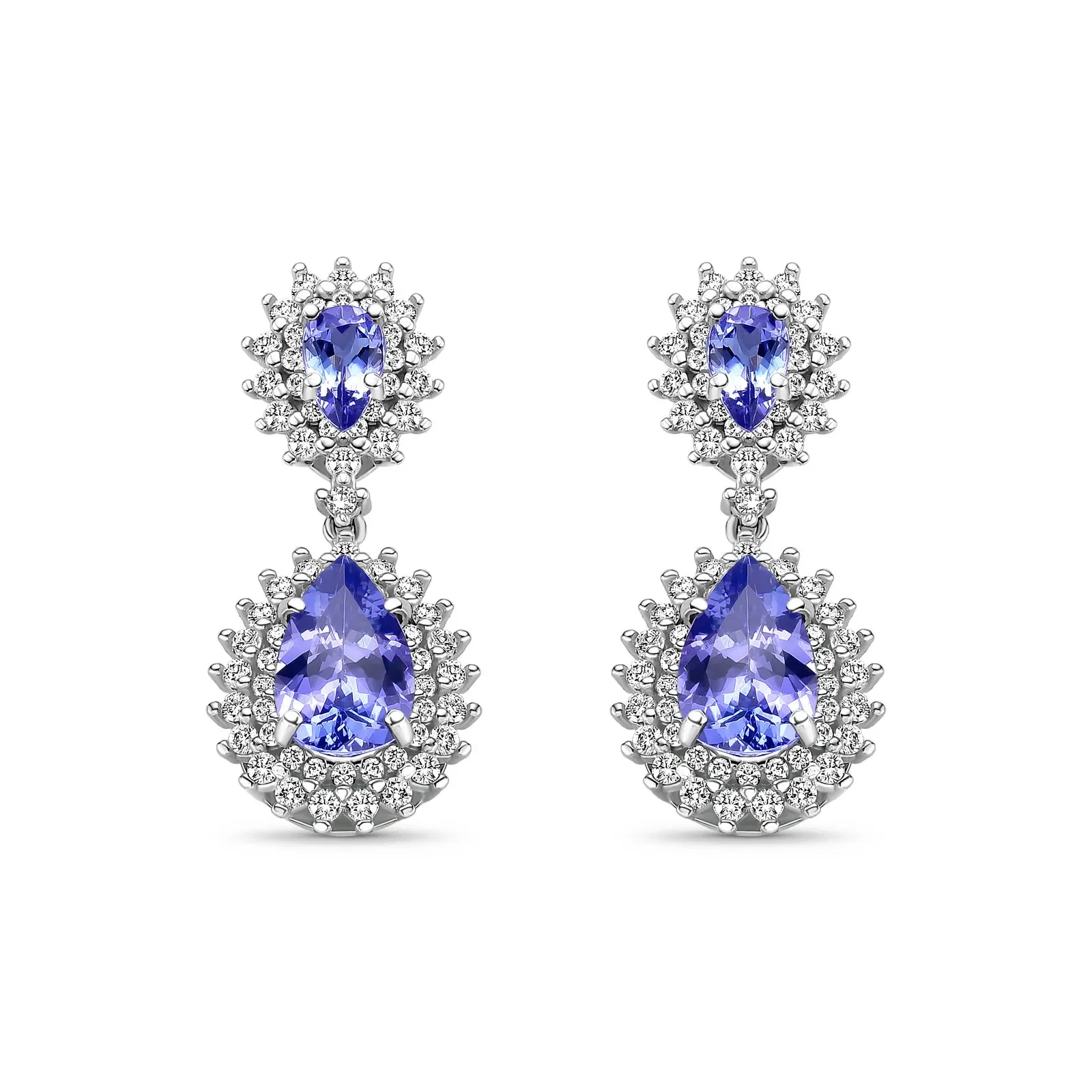 Brinco Classic em Ouro Branco 18k com Tanzanita e Diamantes 1,55 ct — imagem 1