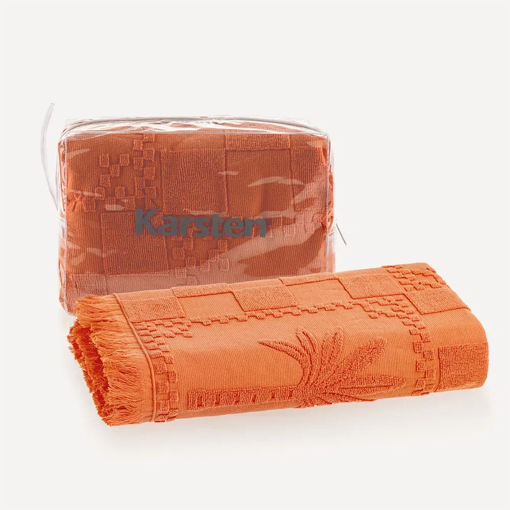 Toalha de Praia 100% Algodão Softmax Sol Laranja — imagem 1