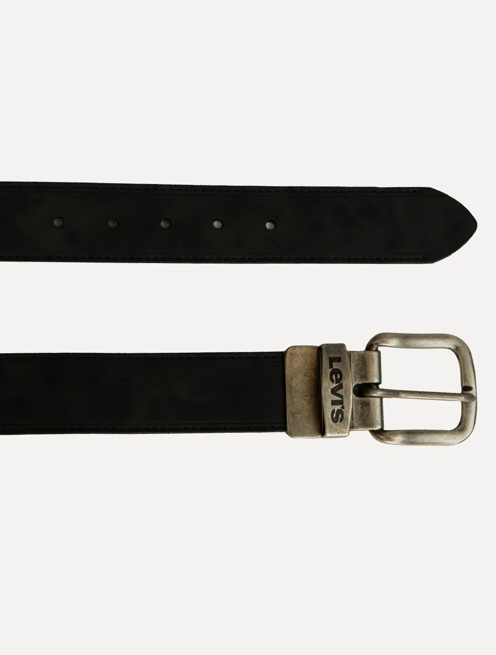Cinto Levis Masculino Couro Reversible Old Metal Preto / Marrom Café — imagem 1