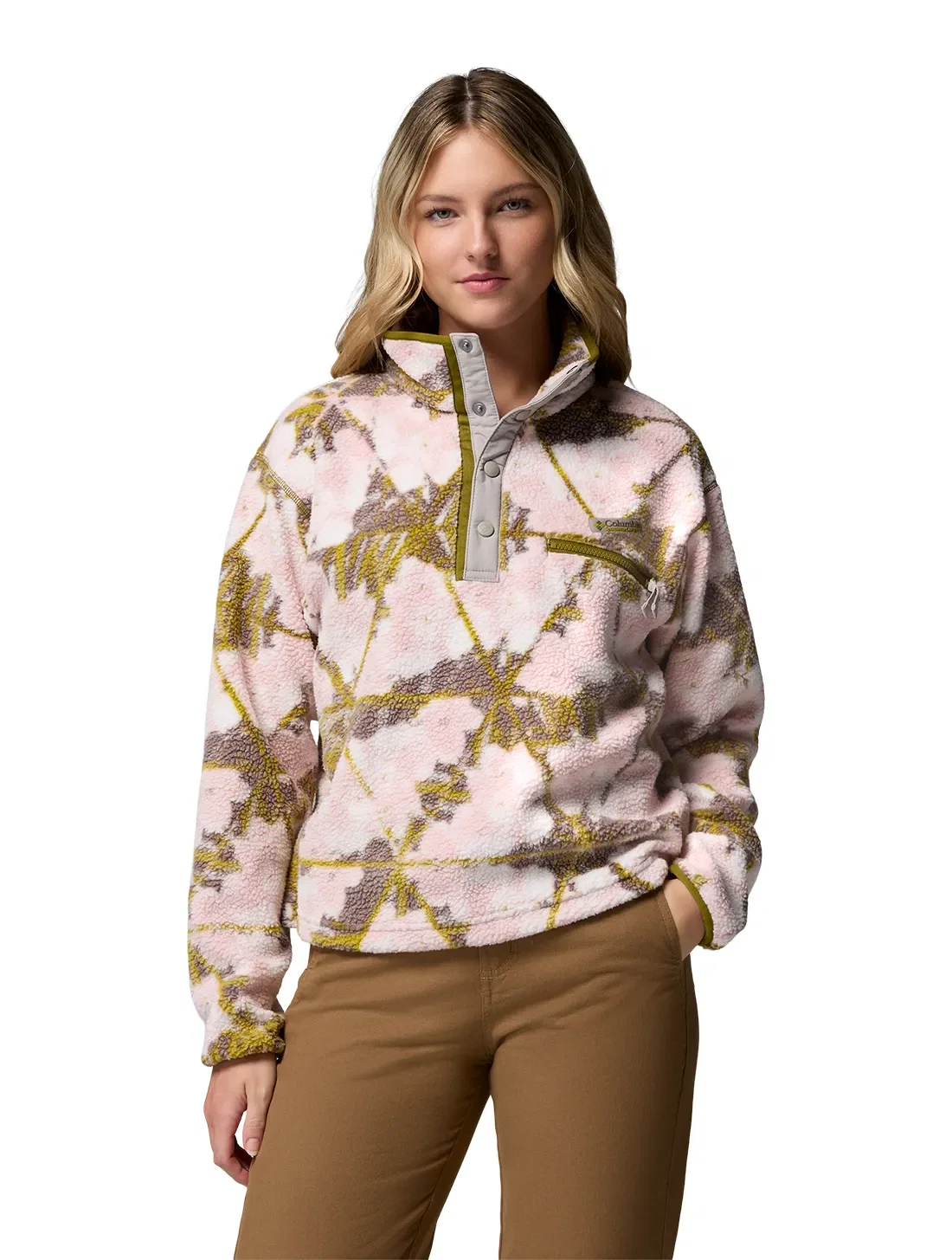 Blusa Fleece Columbia Feminino Helvetia™ Ii Printed Cropped Half Snap