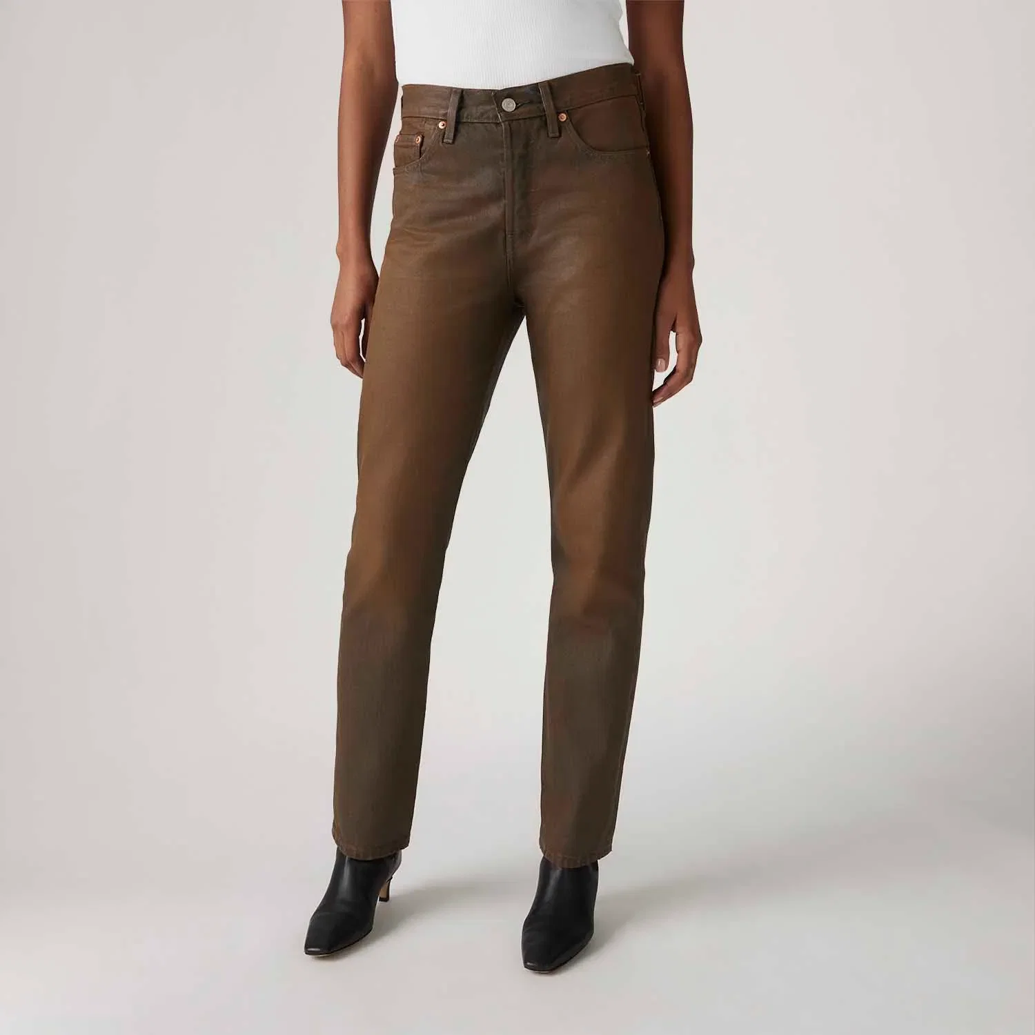 Calça Jeans Levi's® 501® For Women Marrom — imagem 1