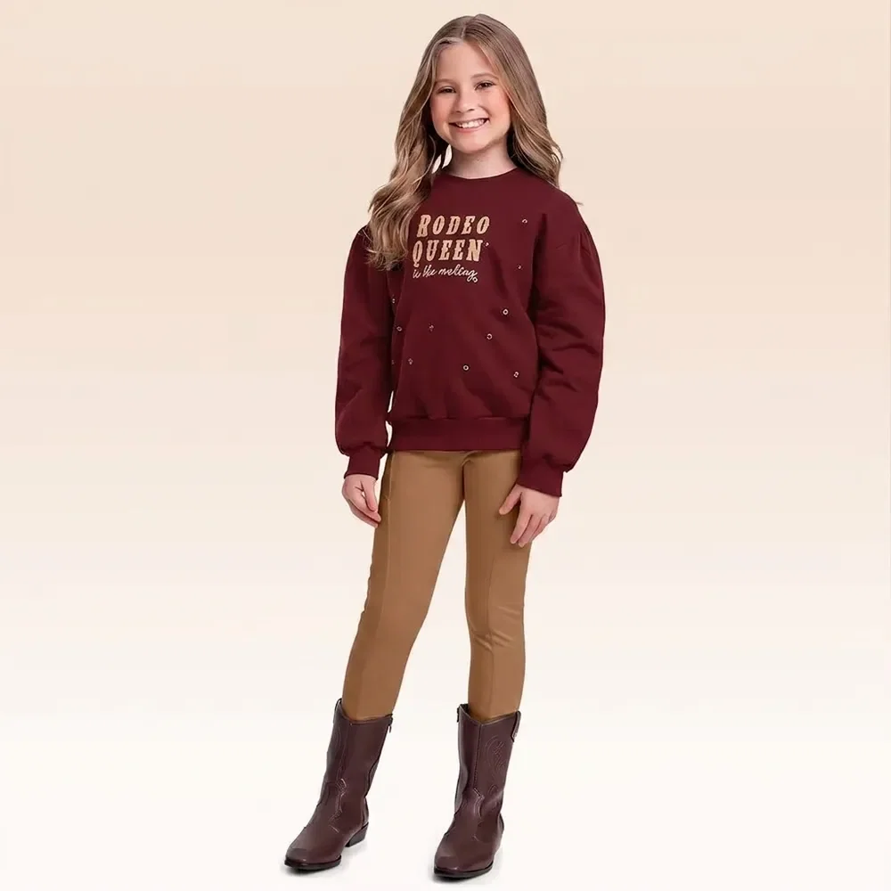 Conjunto blusão em moletom e legging em tecido suede twill — imagem 1