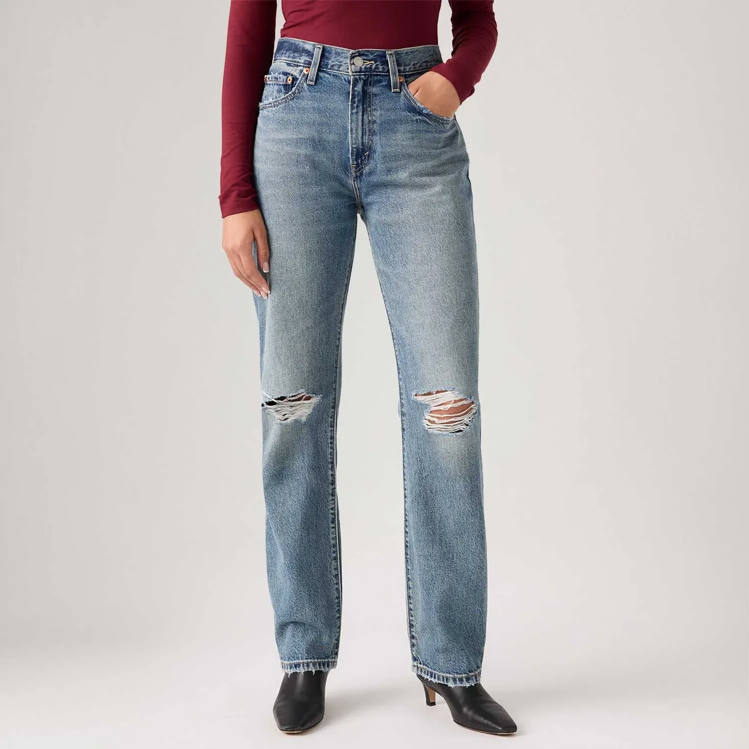 Calça Jeans Levi's® Easy Dad Lavagem Média