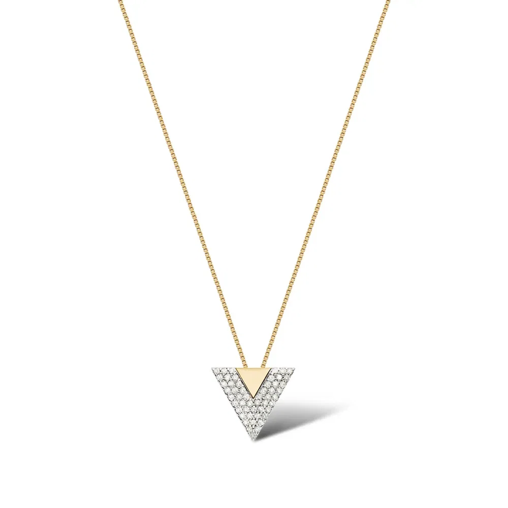 Pingente Vivara em Ouro Branco e Ouro Amarelo 18k com Diamantes, 13mm — imagem 1