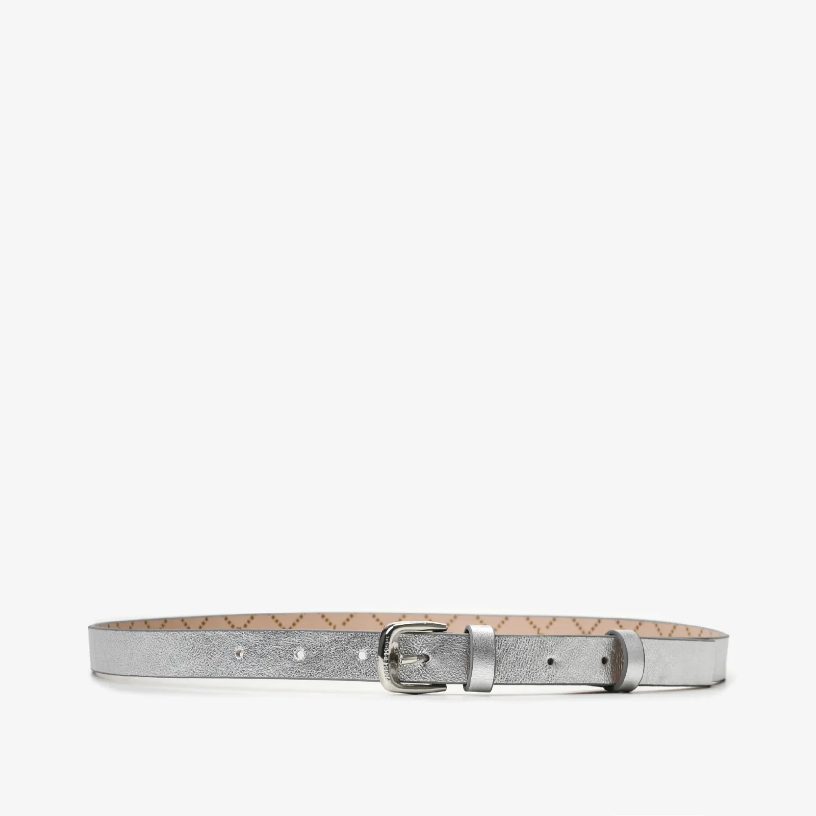 Cinto Metal Prata Couro
