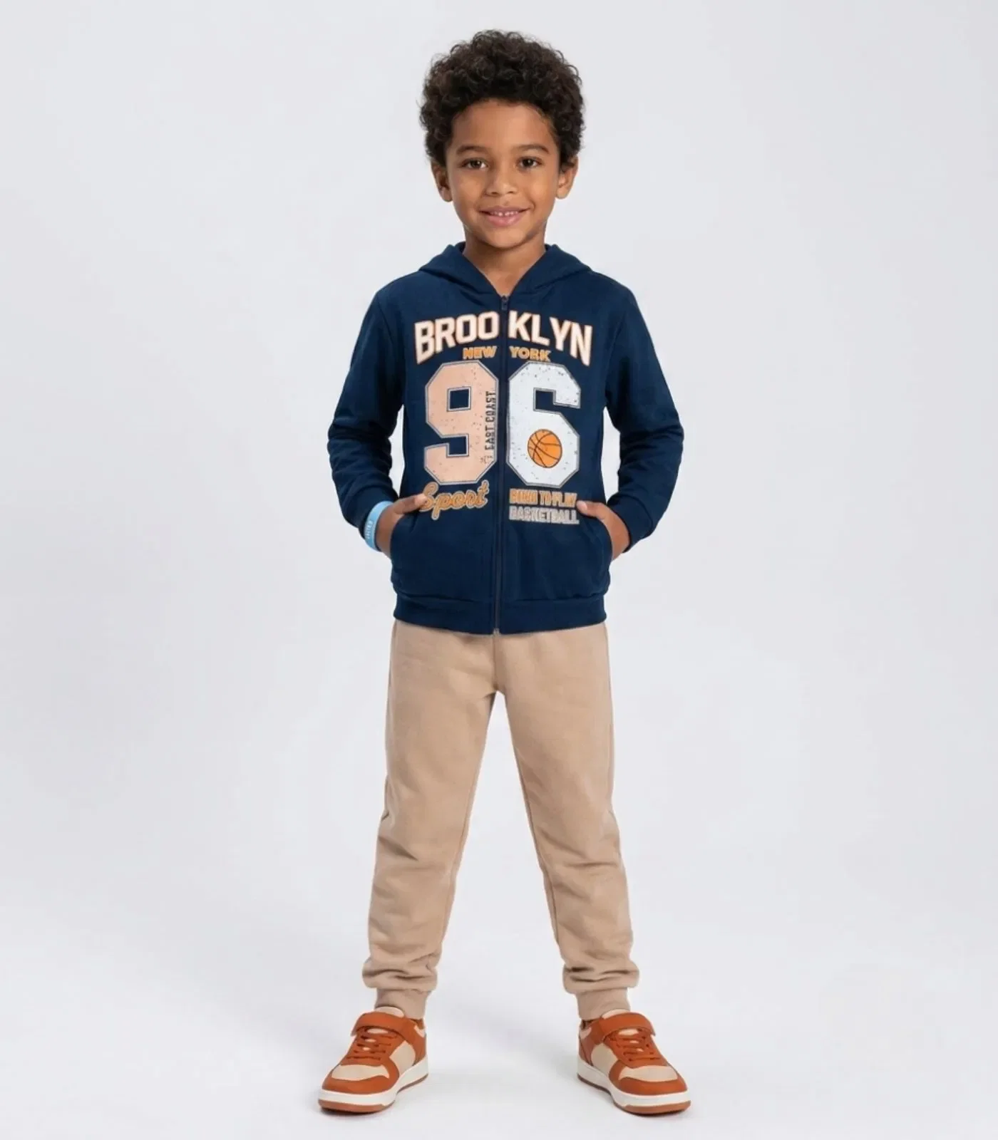 Conjunto Moletom Menino Jaqueta E Calça Kappes Azul — imagem 1
