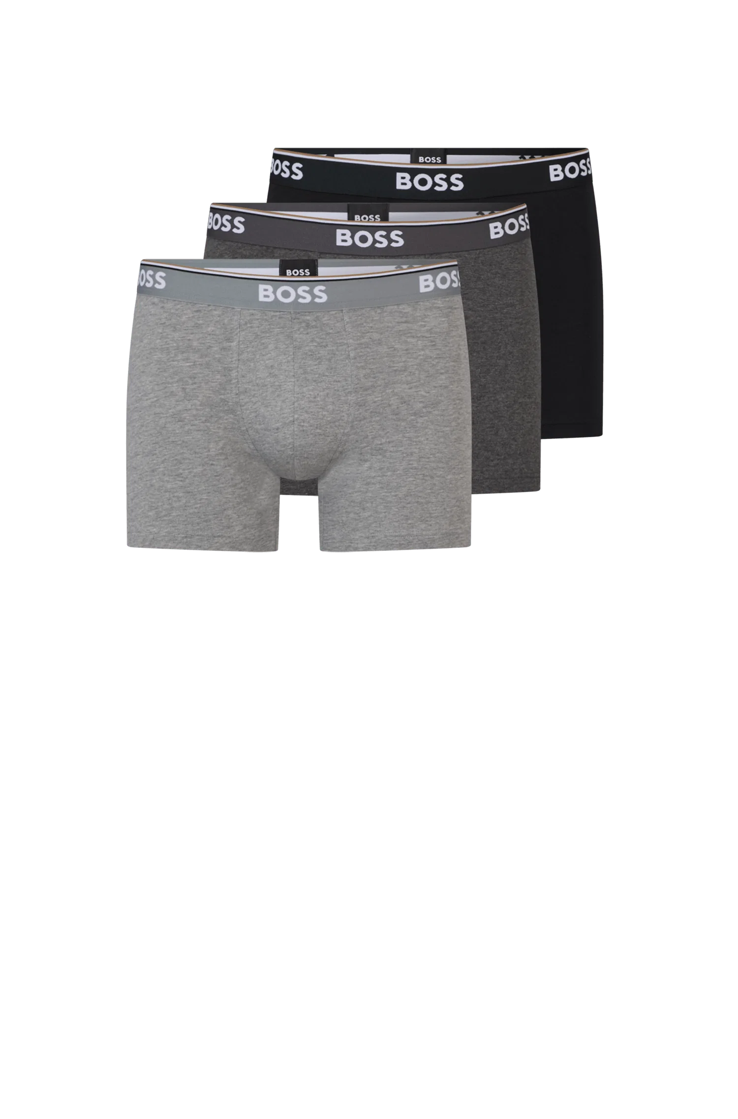 Conjunto 3 Cuecas Boxer Em Algodão Stretch Com Logo