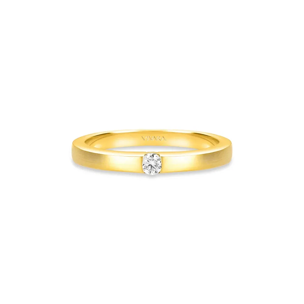 Anel Solitário Promise em Ouro Amarelo 18k com 0,10ct de Diamante — imagem 1