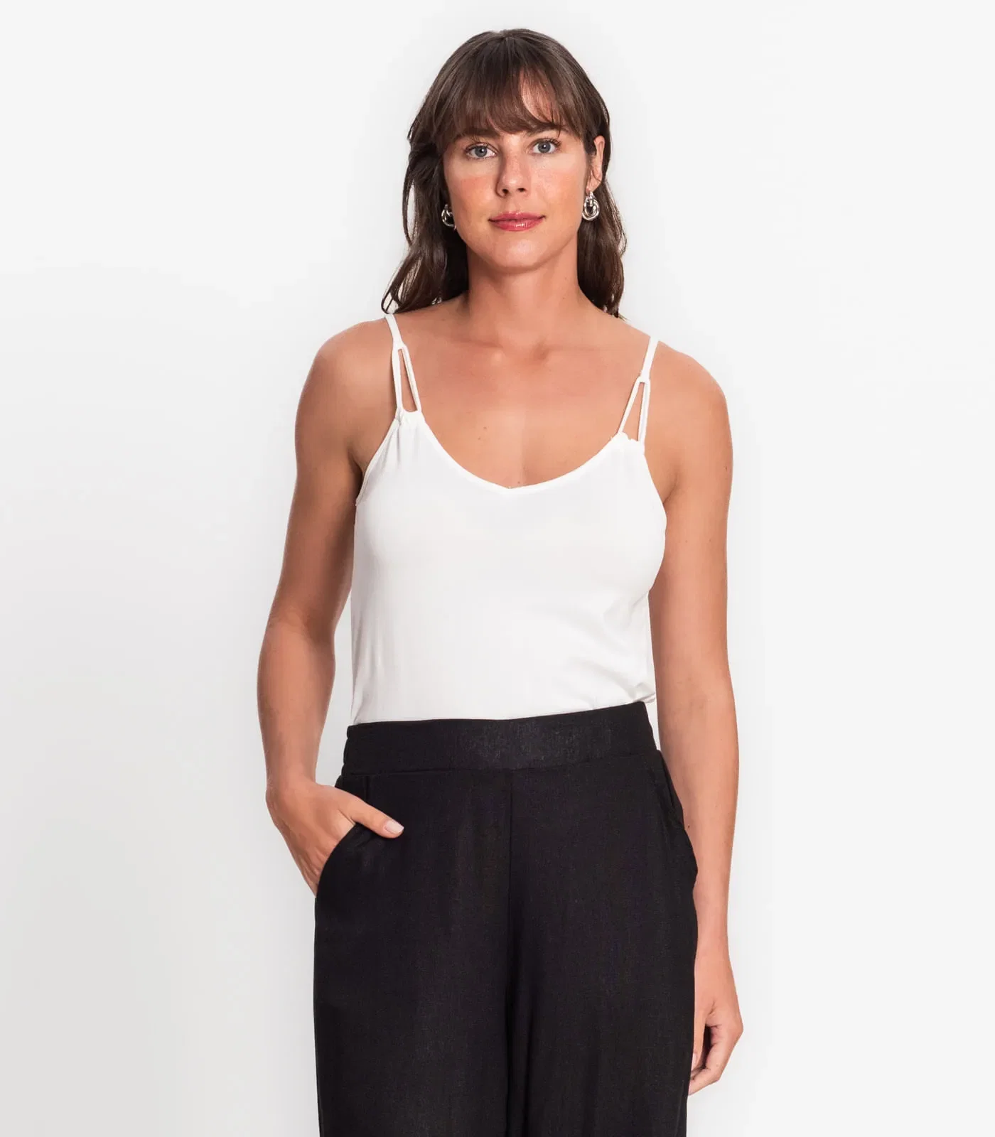 Blusa De Alça Semi Acabada Malha Delicate Rovitex Bege — imagem 1