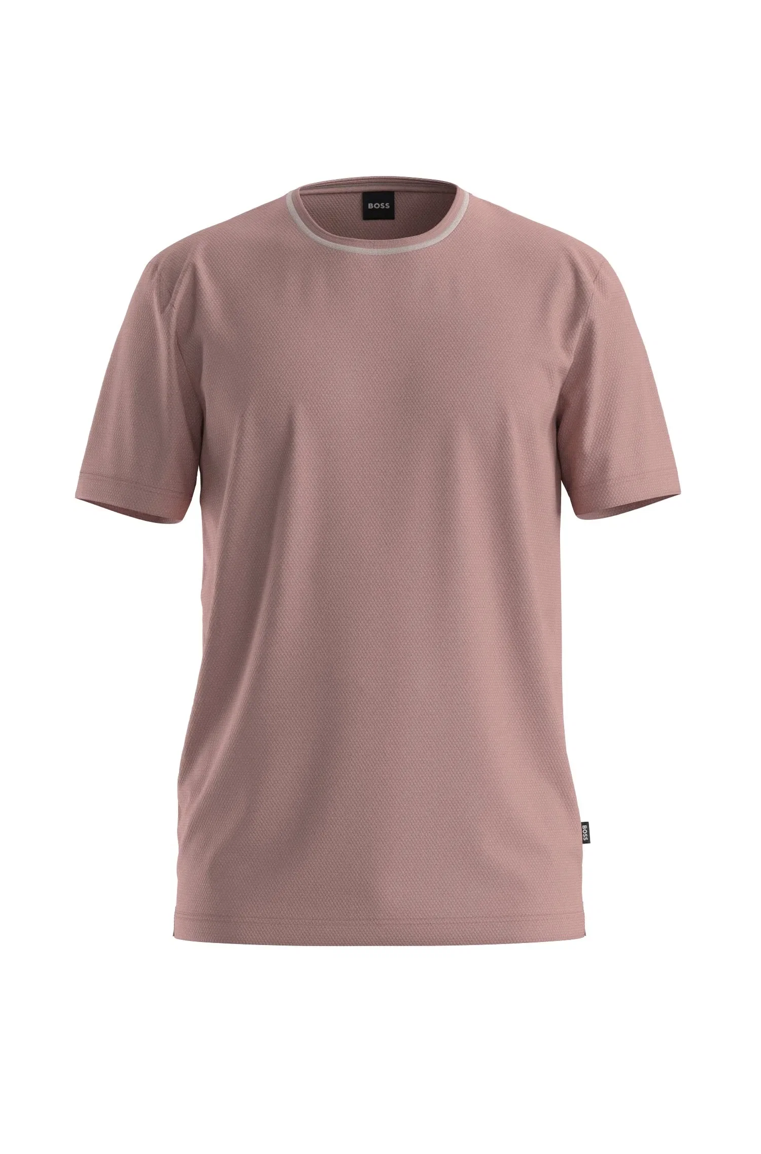 Camiseta De Mistura De Algodão Com Estrutura De Jacquard — imagem 1
