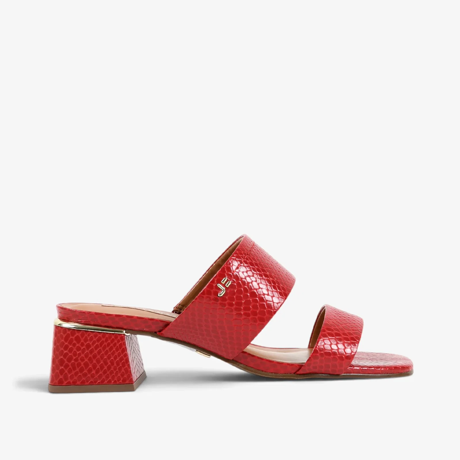 Tamanco Vermelho Couro Snake