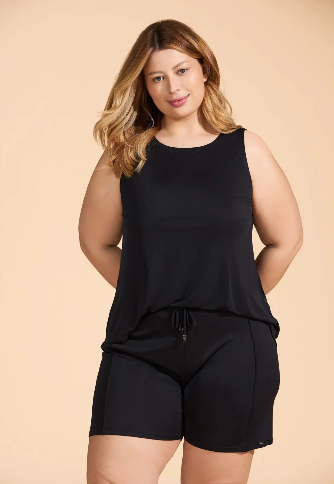 Pijama Regata com Shorts Midi Microfibra Recco