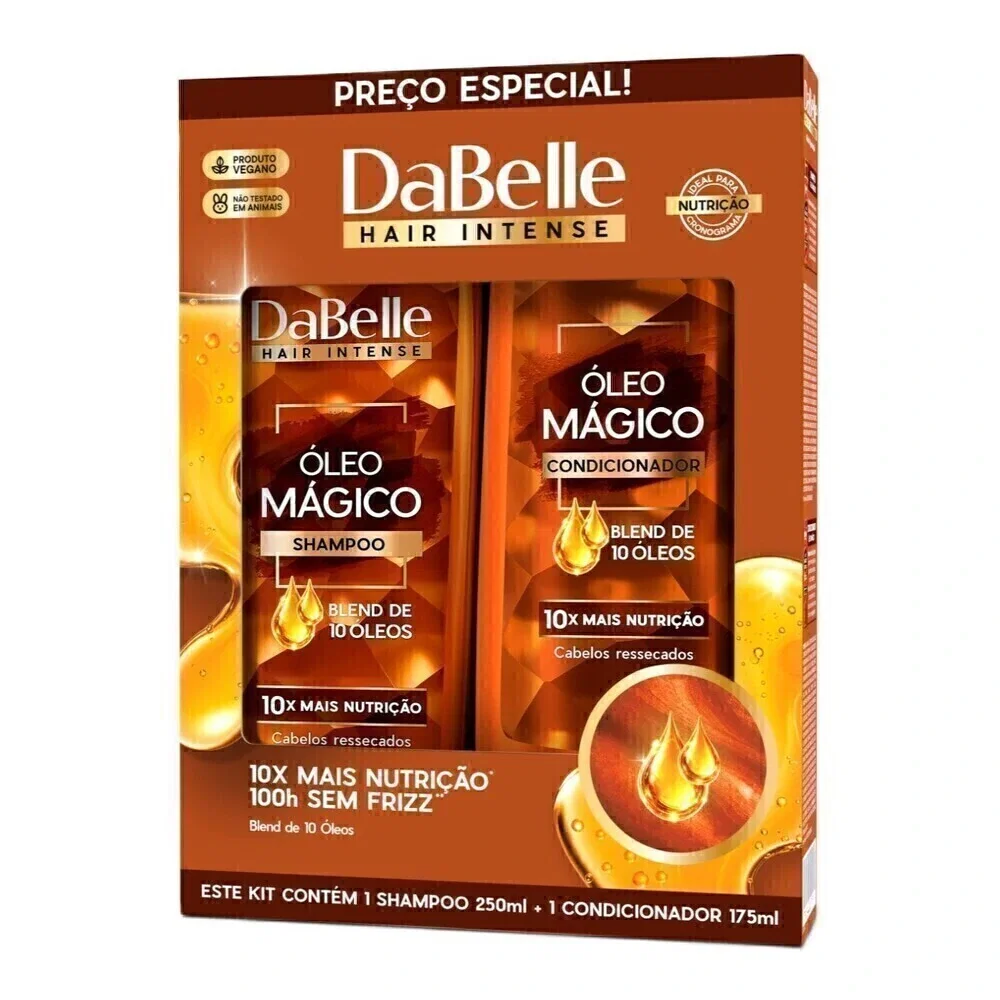 Kit Shampoo 250ml + Condicionador 175ml Dabelle Óleo Mágico