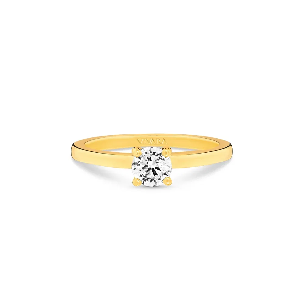 Anel Solitário Classic em Ouro Amarelo 18k com 0,35ct de Diamante — imagem 1