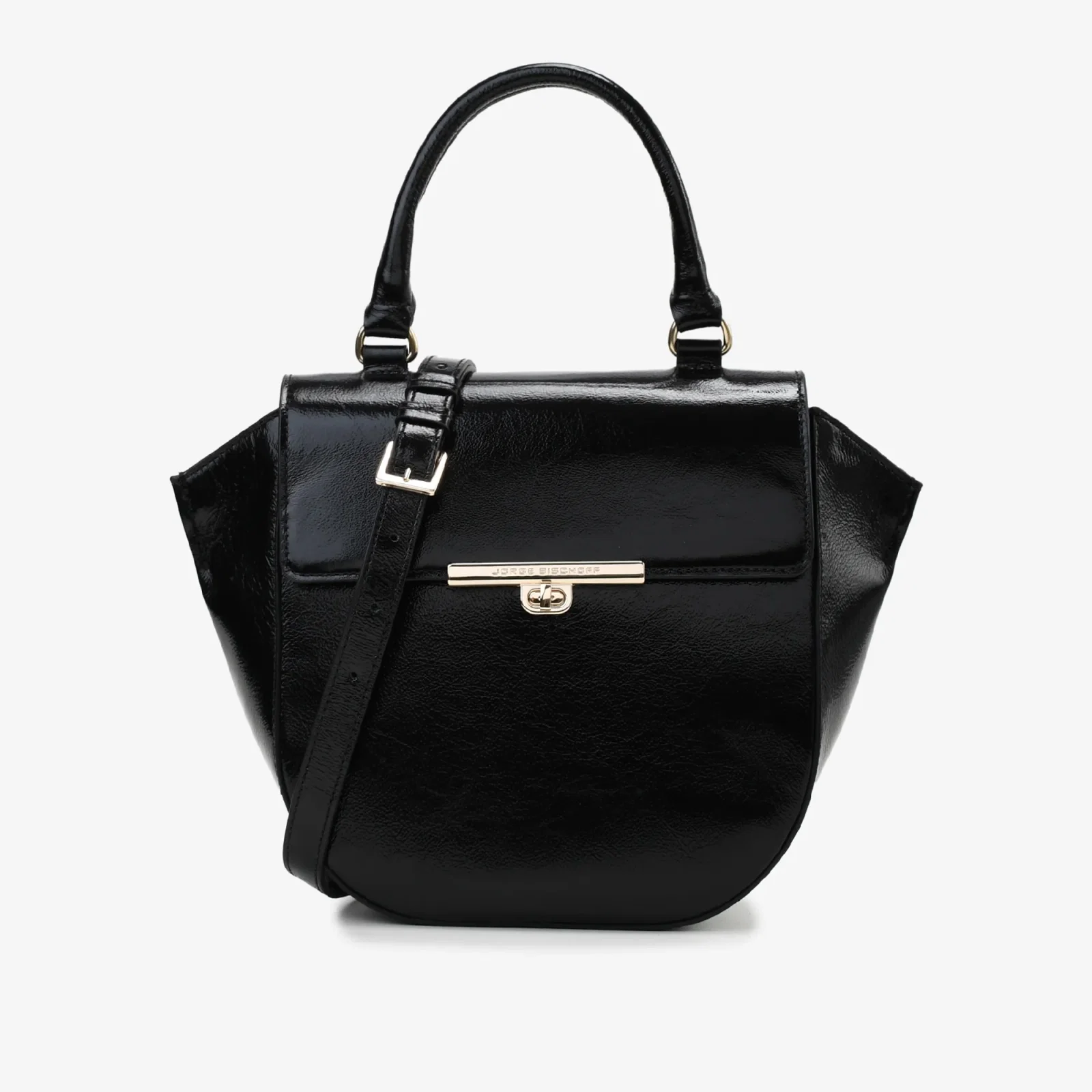 Bolsa Satchel Preto Couro