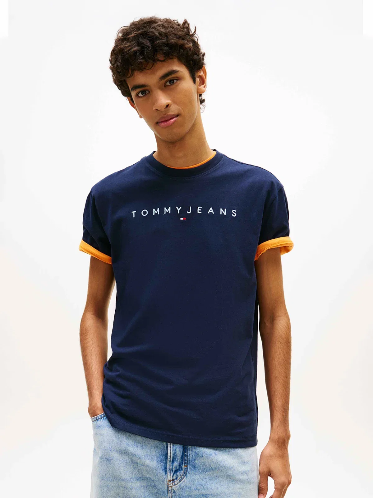 Camiseta de Gola Redonda com Bordado do Logo da Linear — imagem 1