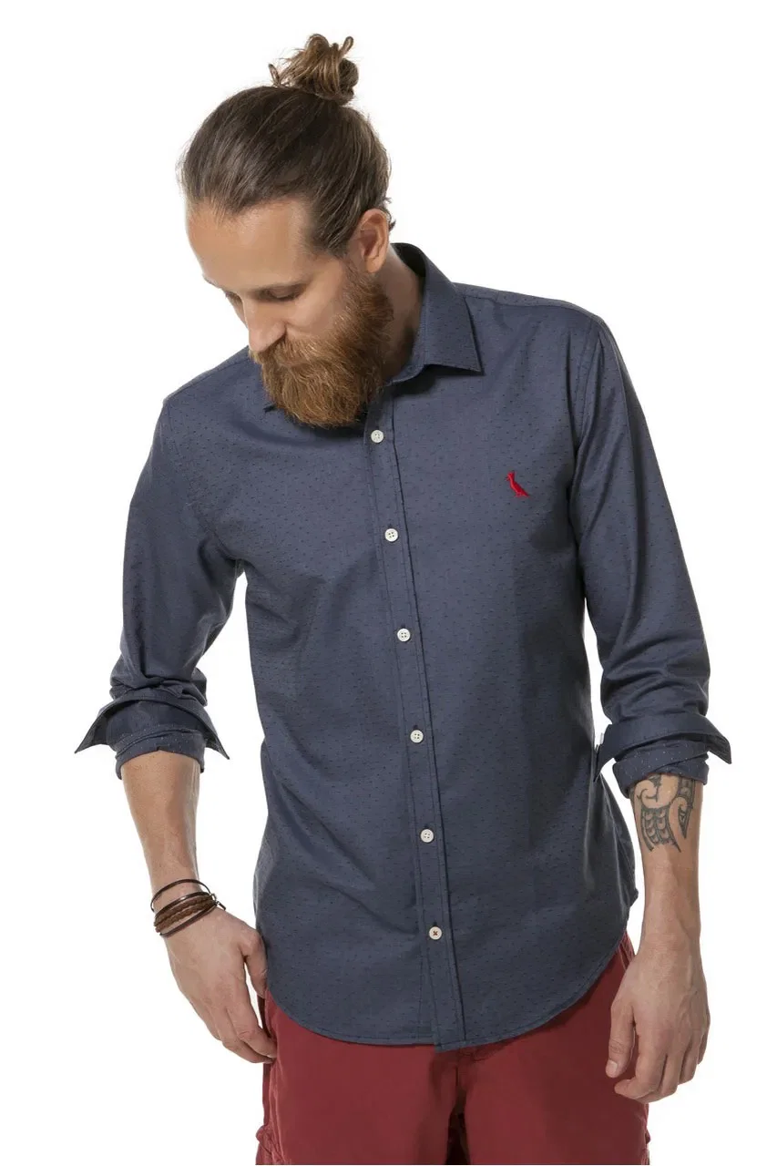 Camisa Enxuto Oxford Pois — imagem 1