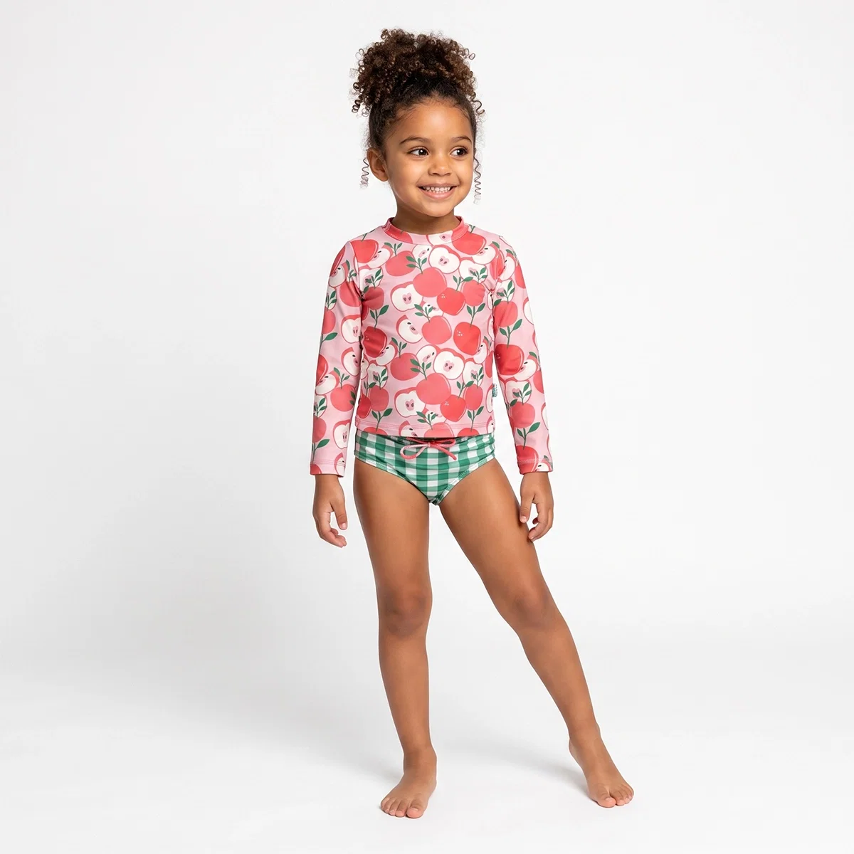 Conjunto Praia Kids Maçã Vintage Elastano Proteção Uv 50+ Tip Top — imagem 1